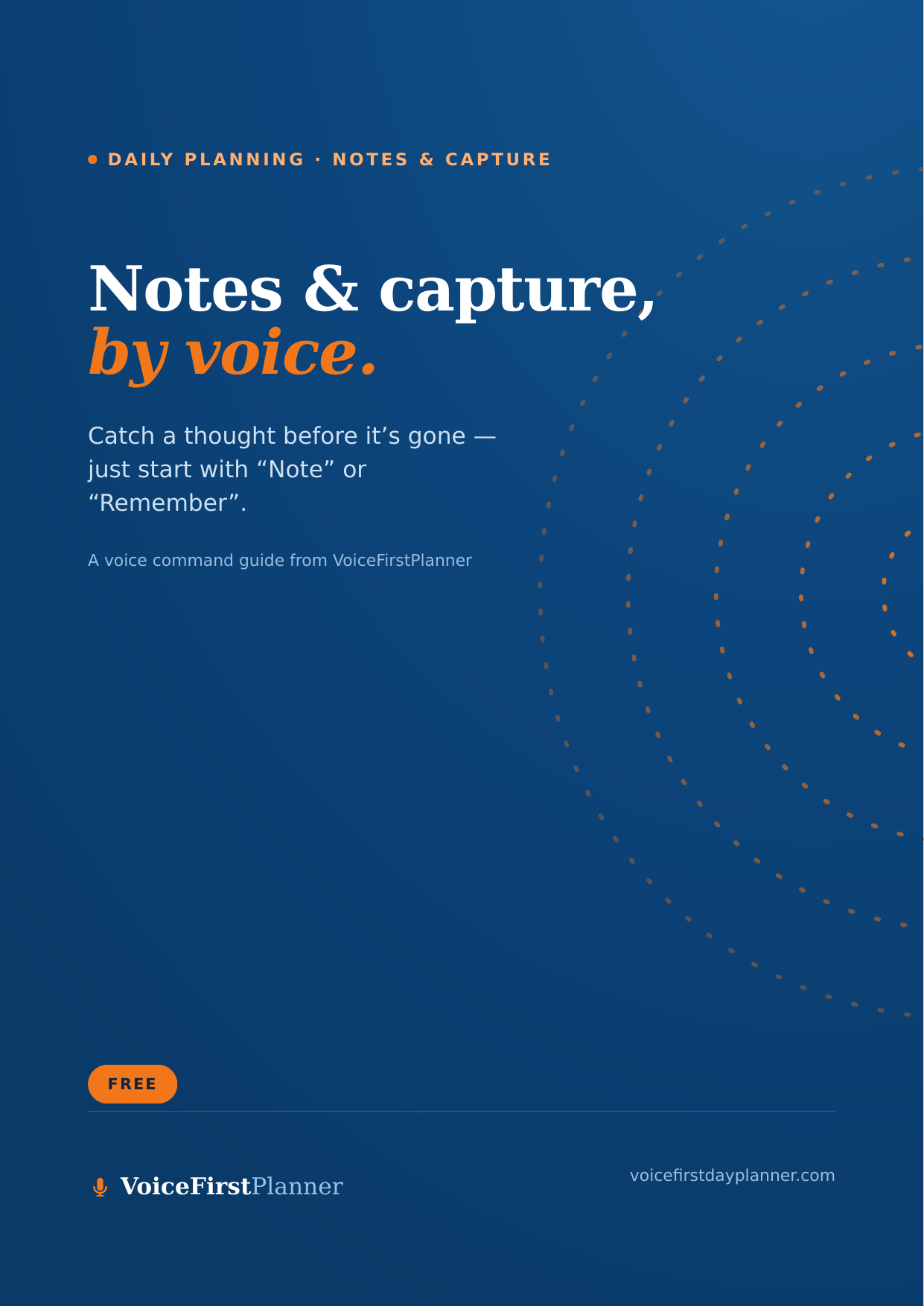 Capture by voice &mdash; VoiceFirstPlanner
