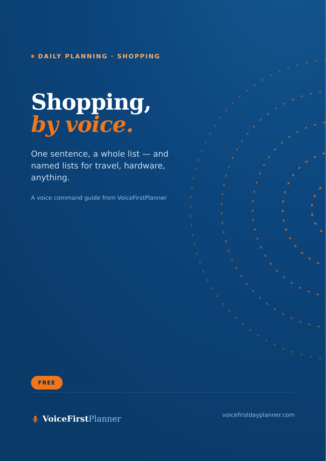 Shopping by voice &mdash; VoiceFirstPlanner
