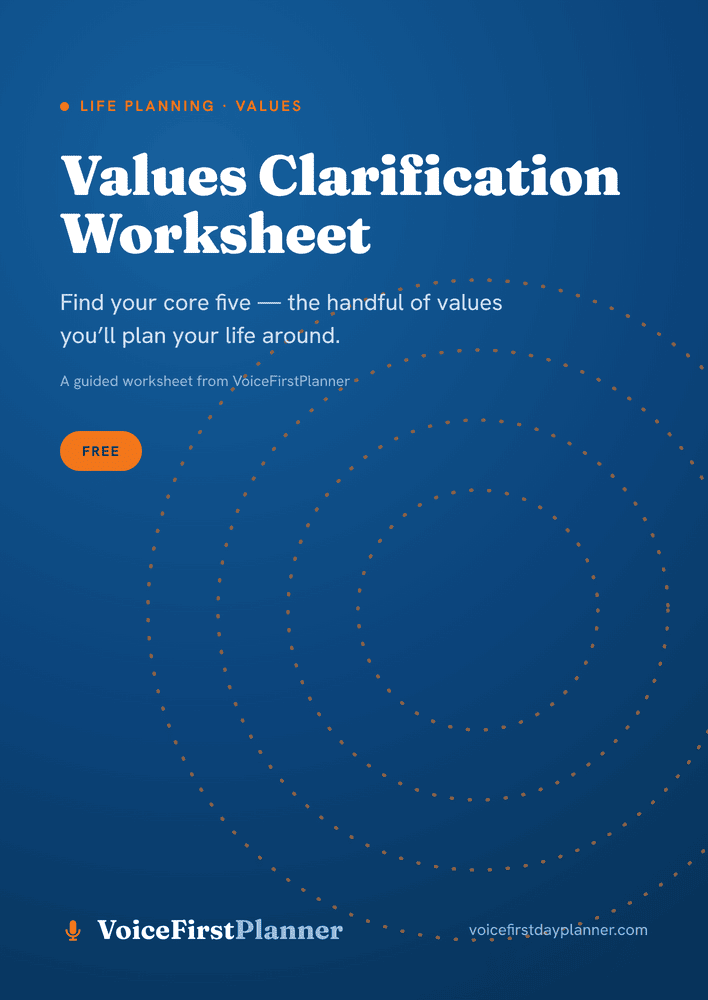 Values Clarification Worksheet — cover