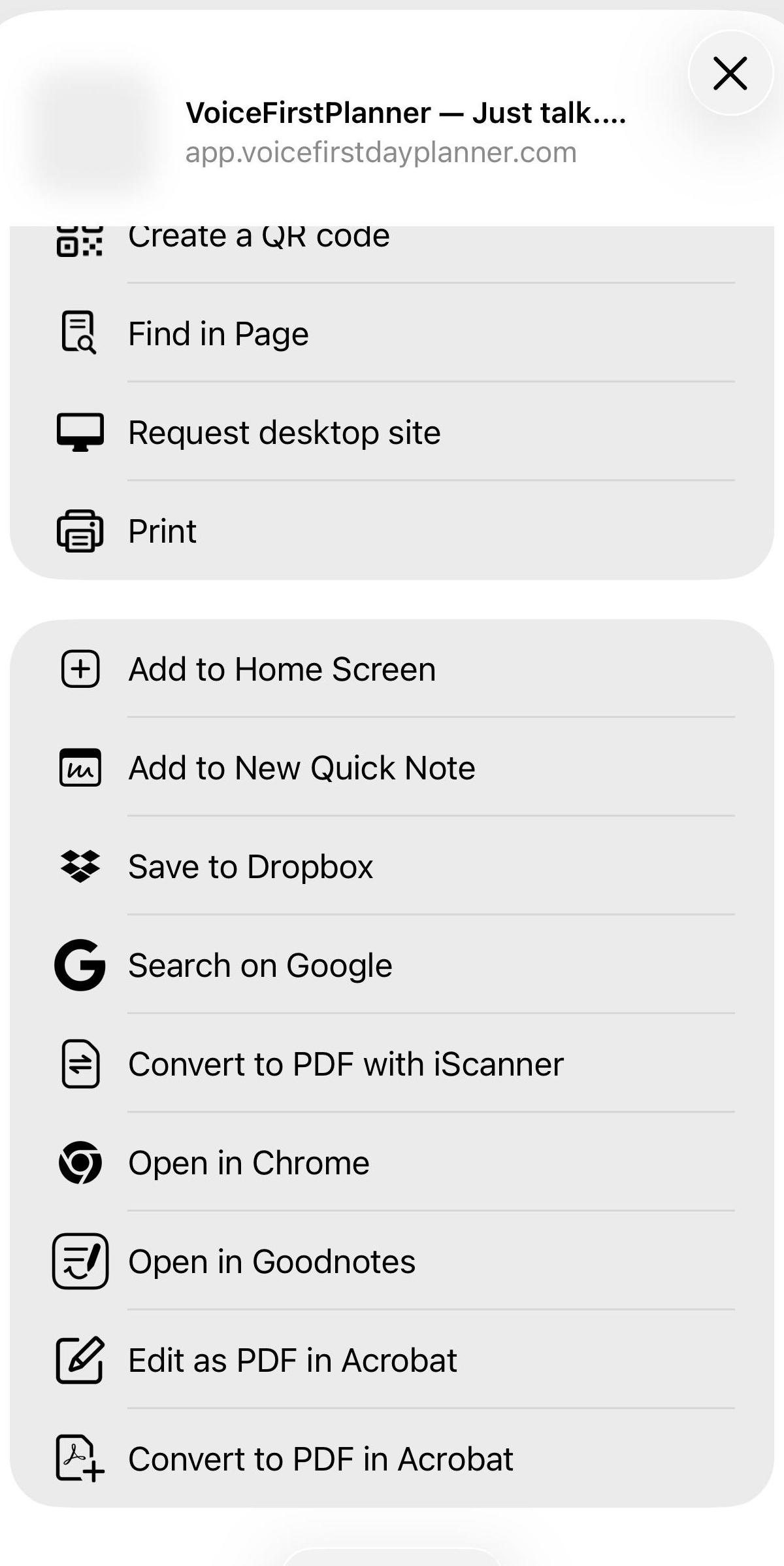 The iOS share sheet showing Add to Home Screen