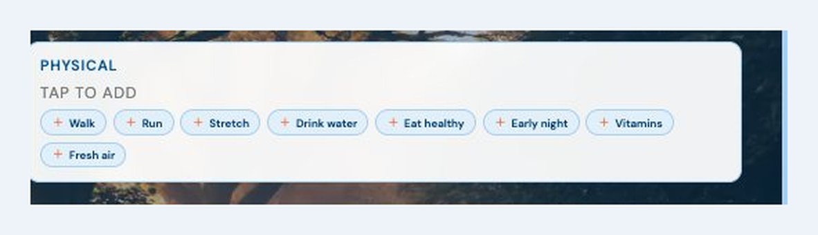 The grouped habit suggestions