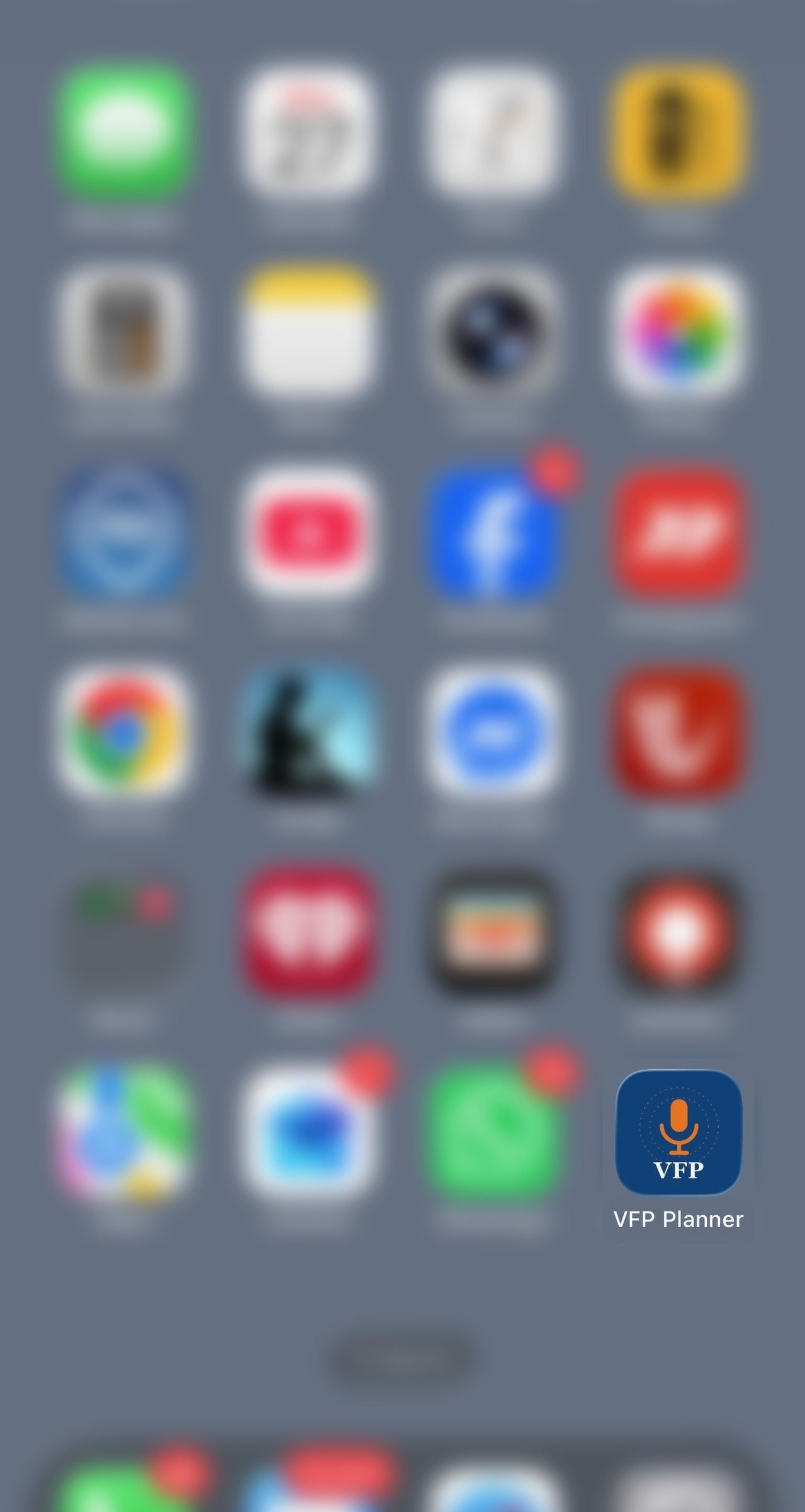 The VoiceFirstPlanner icon on a phone home screen